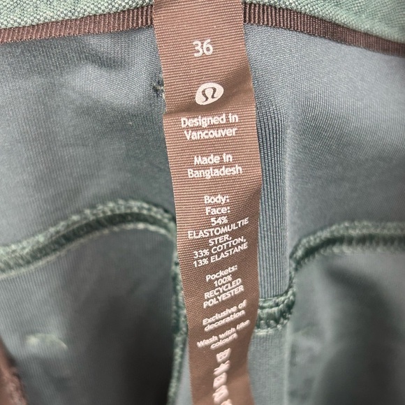 Lululemon ABC Classic Fit Utility Pants Deep Green Jasper 36 - Picture 4 of 11